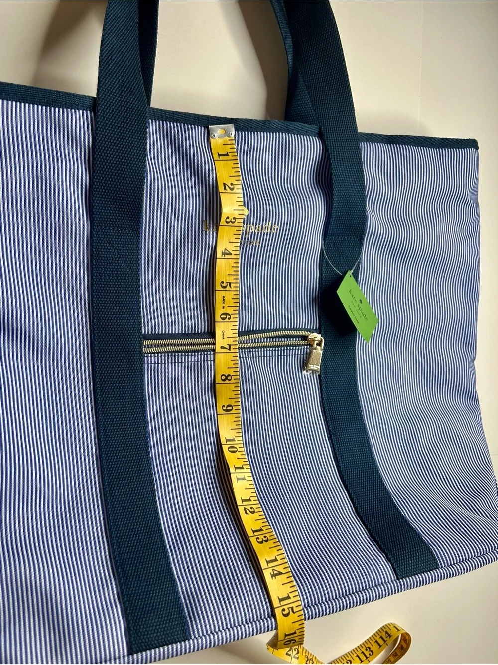 kate spade NWT Navy and White Pinstripe Cooler Tote Insulated Nautical Beach